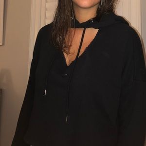 Black Cropped Sweatshirt